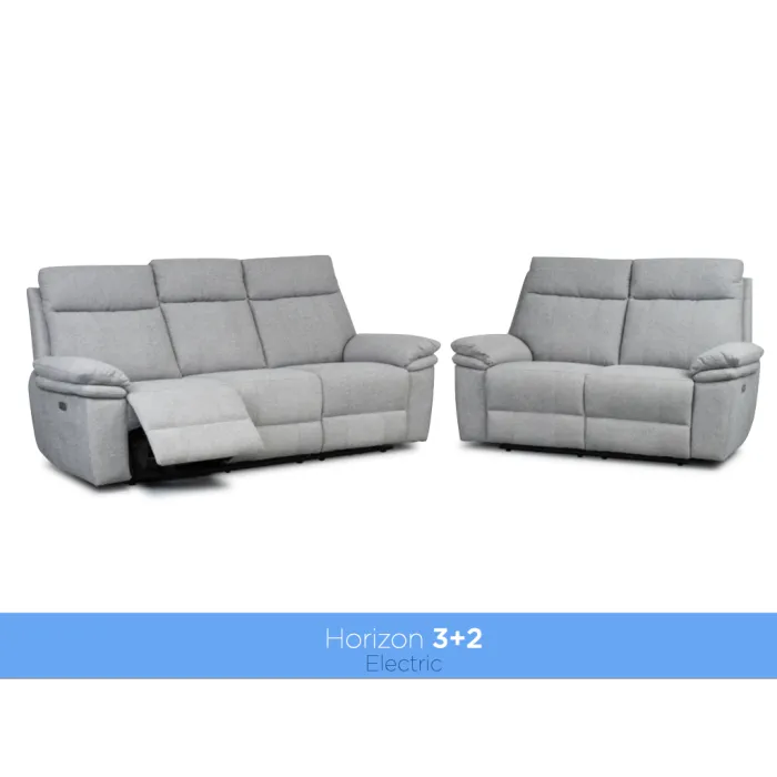 Horizon 2 Seater Fabric Sofa - Light Grey