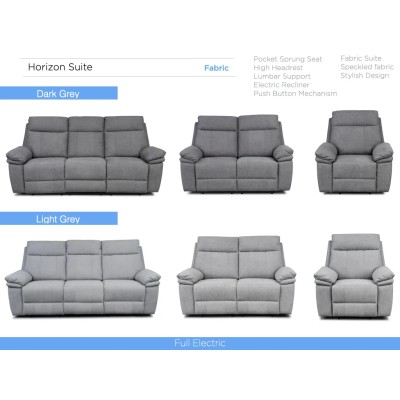 Horizon 2 Seater Fabric Sofa - Light Grey