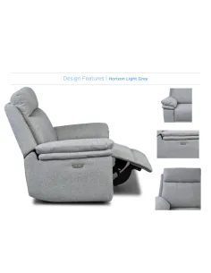 Horizon 2 Seater Fabric Sofa - Light Grey 2