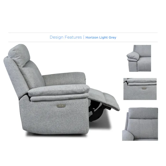 Horizon 2 Seater Fabric Sofa - Light Grey