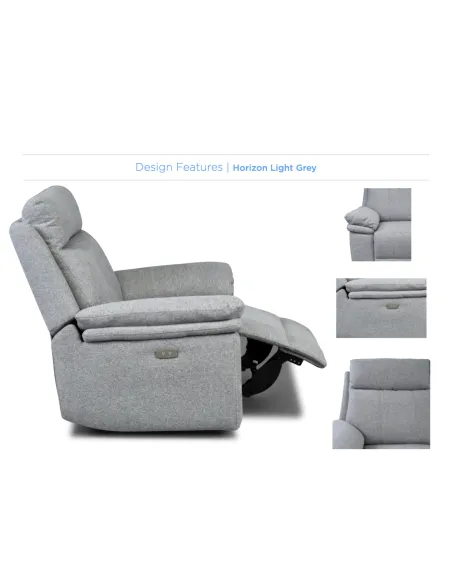 Horizon 2 Seater Fabric Sofa - Light Grey
