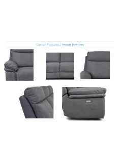 Horizon 2 Seater Fabric Sofa - Dark Grey 2