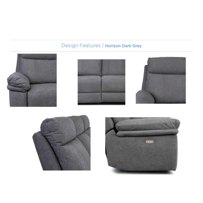 Horizon 2 Seater Fabric Sofa - Dark Grey
