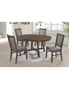 Roseville Dining Set - Dark Oak (4 Chairs)