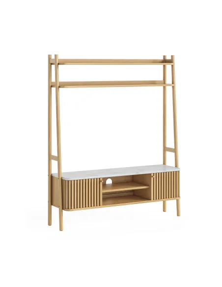 Boardwalk Natural 1370 mm Ladder TV Unit - Marble Top