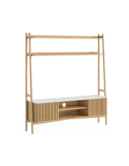 Boardwalk Natural 1650 mm Ladder TV Unit - Marble Top