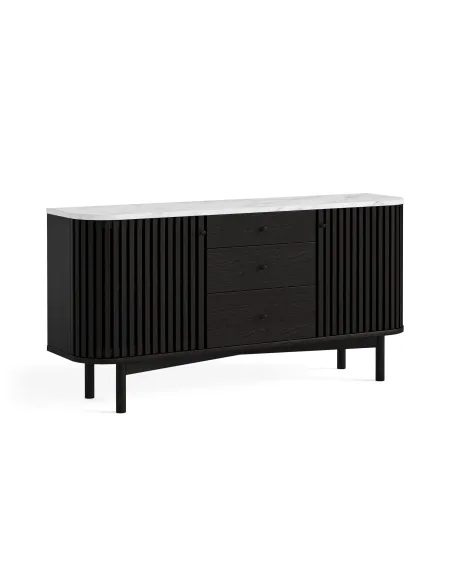 Boardwalk Sideboard - Black Oak/Marble Top