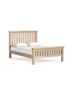 Gia 5ft Slatted Bedframe - White Wash Oak