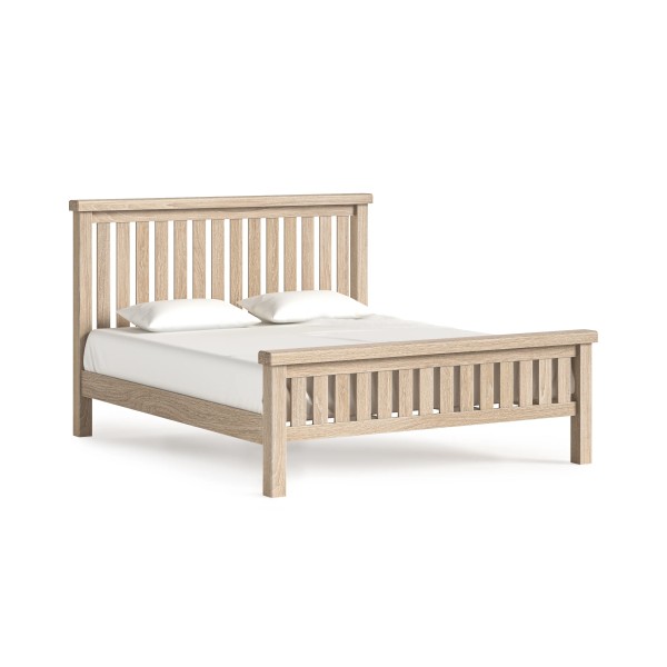 Gia 6ft Slatted Bedframe - White Wash Oak