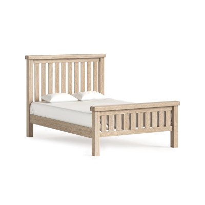 Gia 4ft6 Slatted Bedframe - White Wash Oak