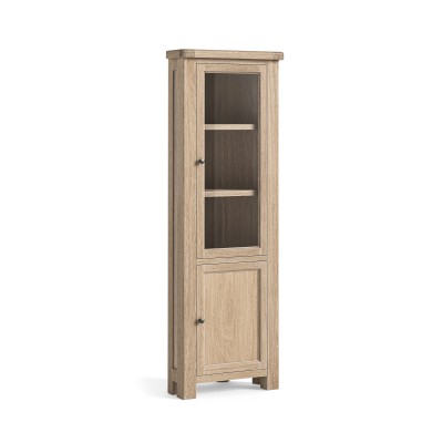 Gia Corner Display Cabinet - White Wash Oak