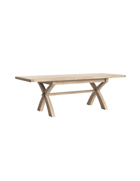 Gia Cross Leg Extending Dining Table - White Wash Oak