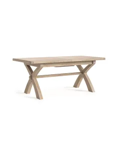 Gia Cross Leg Extending Dining Table - White Wash Oak