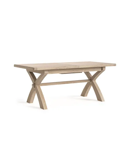 Gia Cross Leg Extending Dining Table - White Wash Oak
