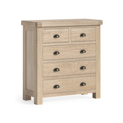 Gia 2 Over 3 Drawer Chest - White Wash Oak