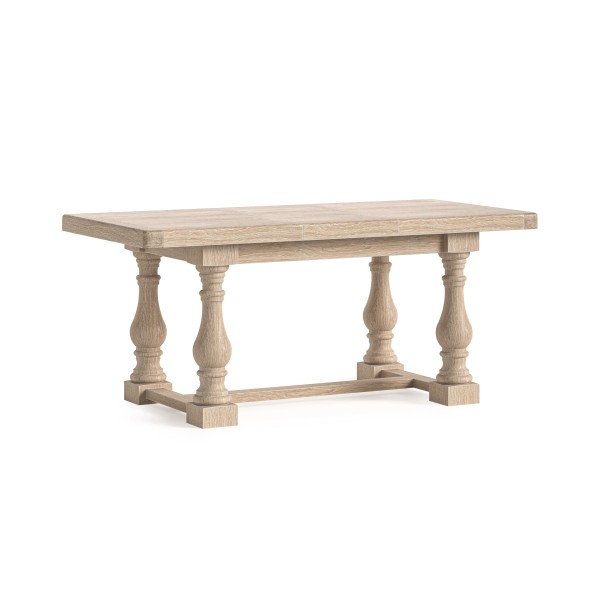 Gia Small Extending Trestle Dining Table - White Wash Oak