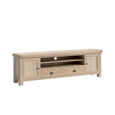 Gia 2180mm Media Unit - White Wash Oak