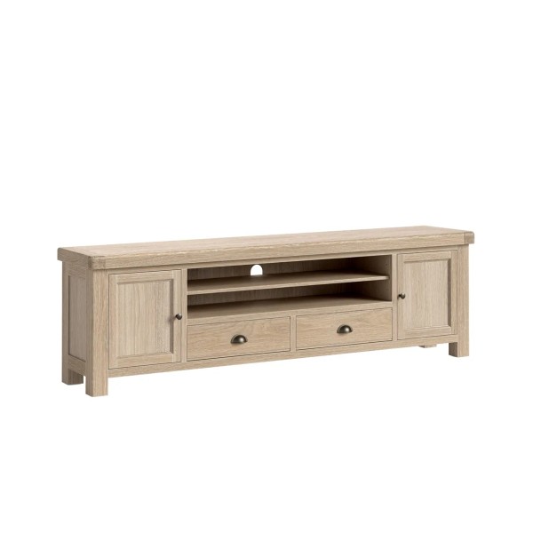 Gia 2180mm Media Unit - White Wash Oak