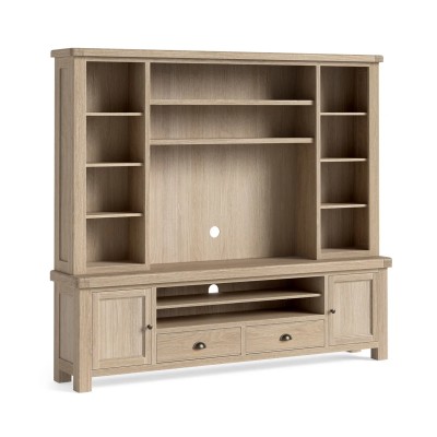Gia 2180mm Media Unit - White Wash Oak