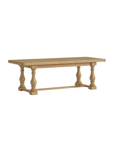 Gia Large Extending Trestle Dining Table - Natural Oak