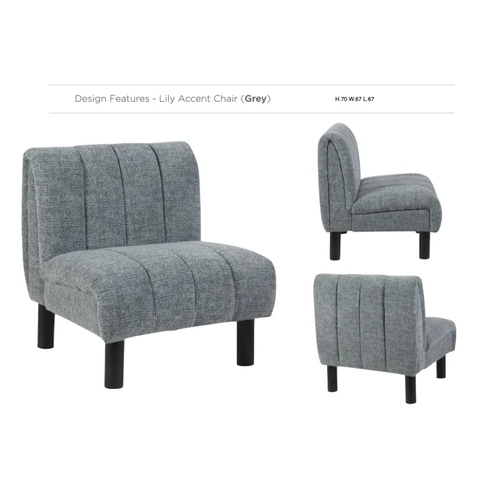 Lily Accent Chair - Grey