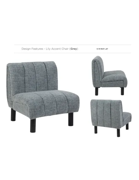 Lily Accent Chair - Grey