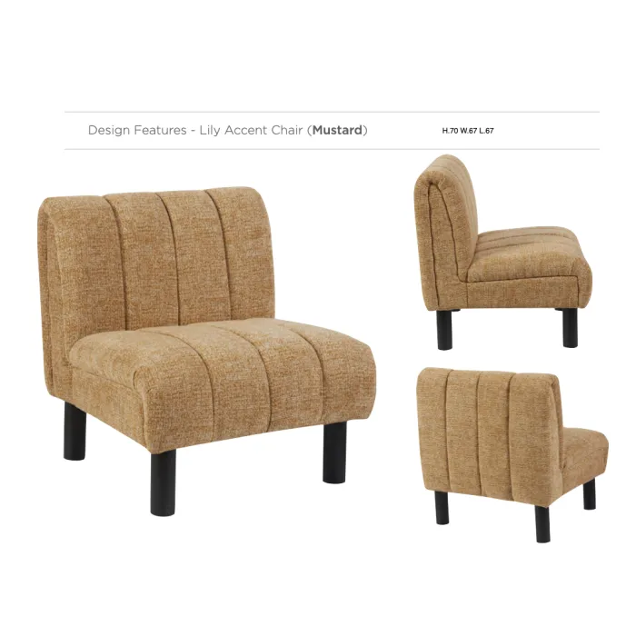 Lily Accent Chair - Mustard
