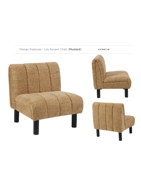 Lily Accent Chair - Mustard