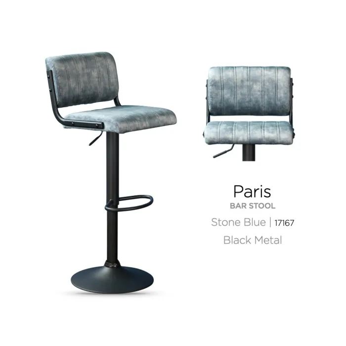 Paris Bar Stool - Stone Blue