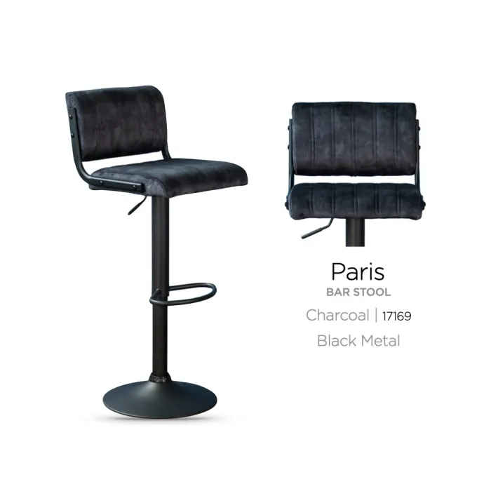 Paris Bar Stool - Charcoal