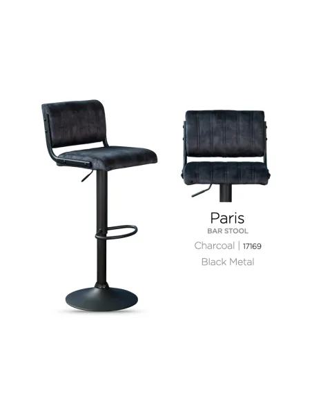 Paris Bar Stool - Charcoal