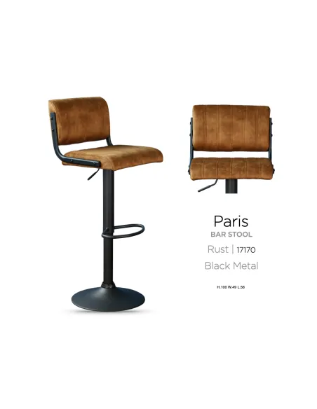 Paris Bar Stool - Rust