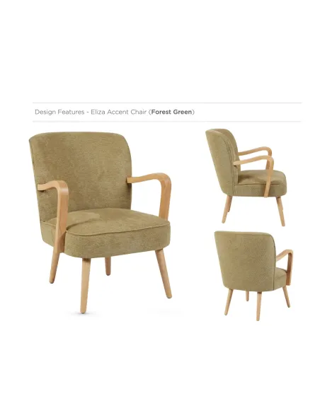 Eliza Accent Chair - Forest Green