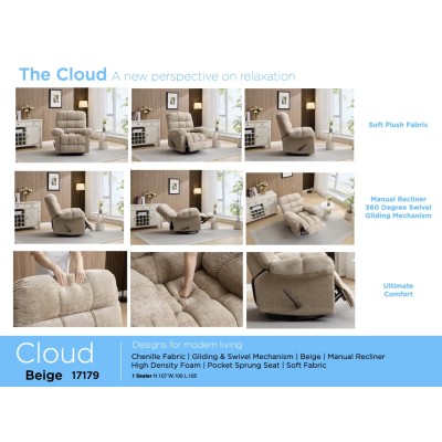 Cloud Swivel Armchair - Beige