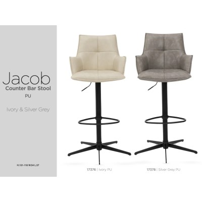 Jacob Bar Stool - Ivory PU