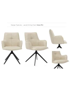 Jacob Dining Chair - Ivory PU 2