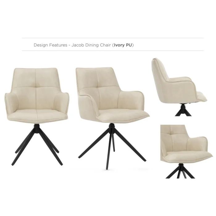 Jacob Dining Chair - Ivory PU