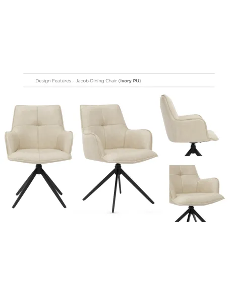 Jacob Dining Chair - Ivory PU