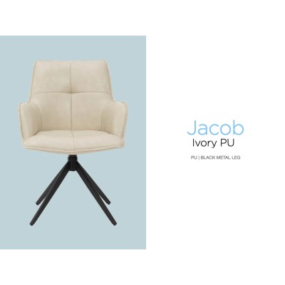 Jacob Dining Chair - Ivory PU