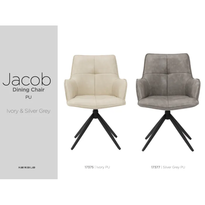 Jacob Dining Chair - Ivory PU