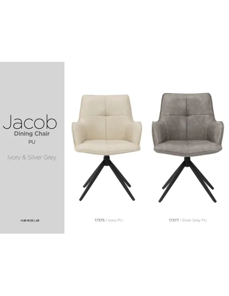 Jacob Dining Chair - Ivory PU