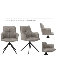 Jacob Dining Chair - Silver Grey PU 2