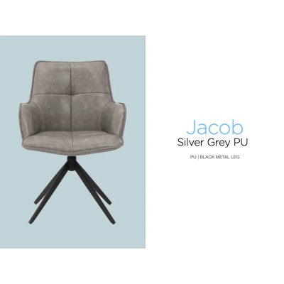 Jacob Dining Chair - Silver Grey PU