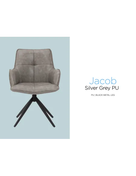 Jacob Dining Chair - Silver Grey PU