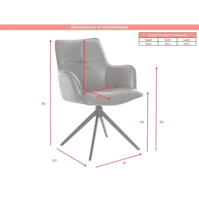 Jacob Dining Chair - Silver Grey PU