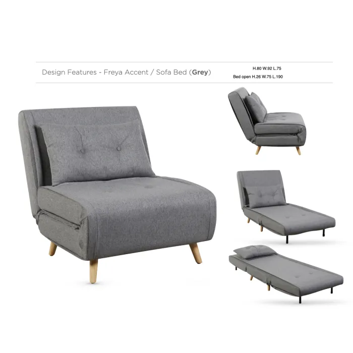 Freya Accent Armchair - Grey