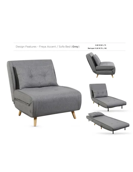 Freya Accent Armchair - Grey