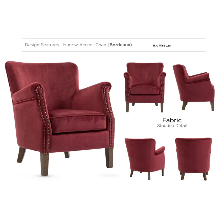 Harlow Armchair - Vogue Bordeaux