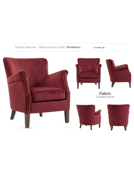 Harlow Armchair - Vogue Bordeaux