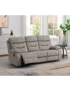 Alphons 3 Seater Sofa in Creamy Brown - Manual or Electric